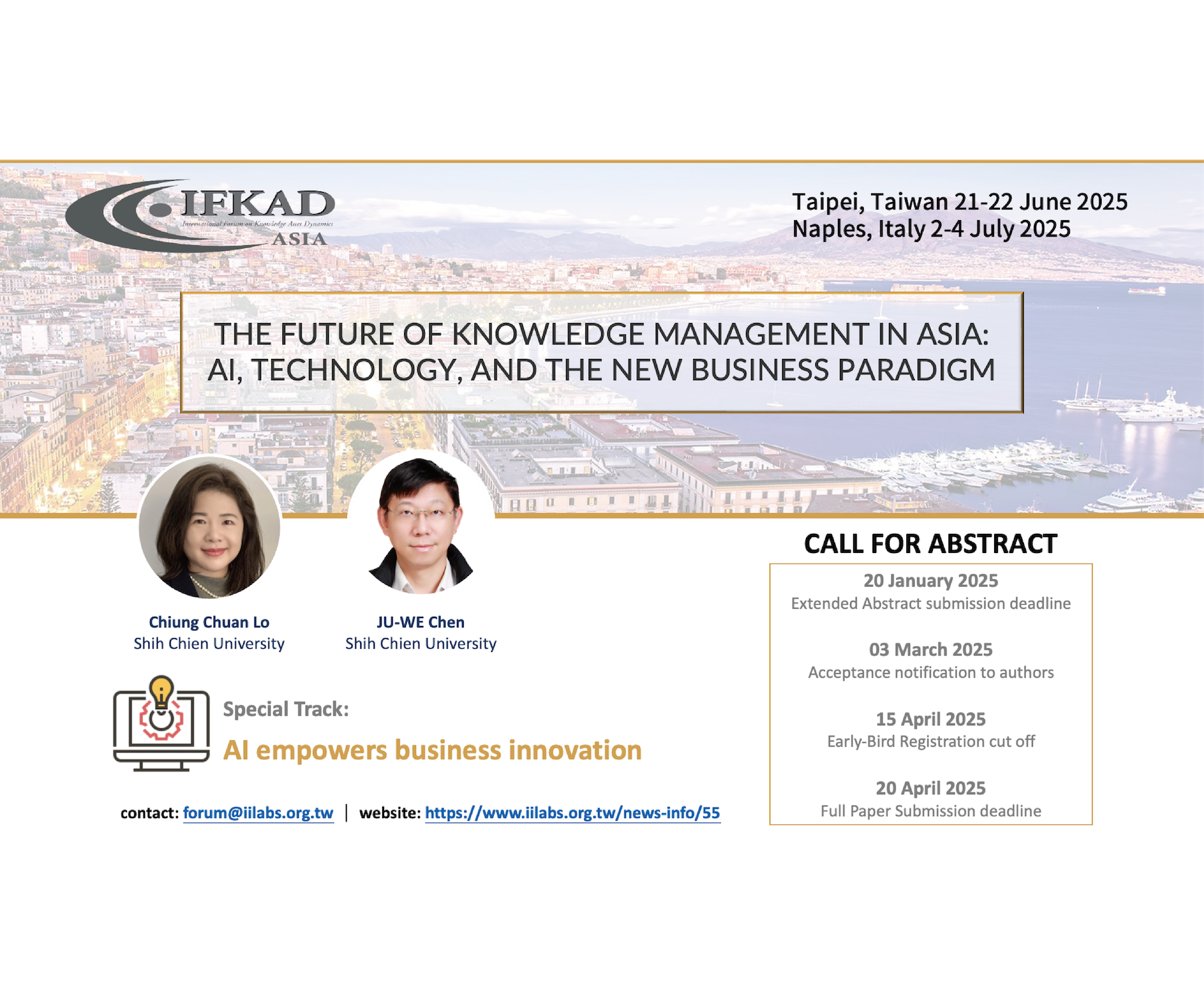 2025 International Forum on Knowledge Asset Dynamics (IFKAD) Special Track